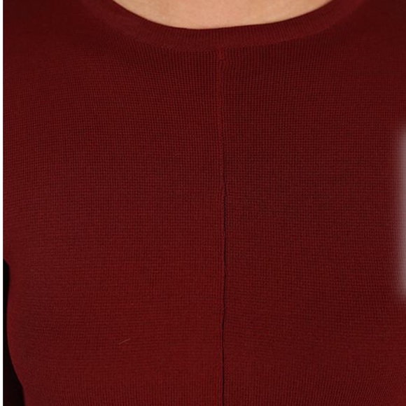LONG SLEEVE BURGUNDY SHIFT DRESS - Picture 4 of 5